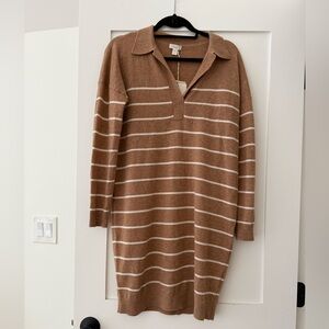 Garnet Hill Cashmerr Striped Long Sleeve Dress